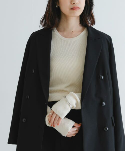 セール】 『UR TECH』メランジコットンクルーネックニット