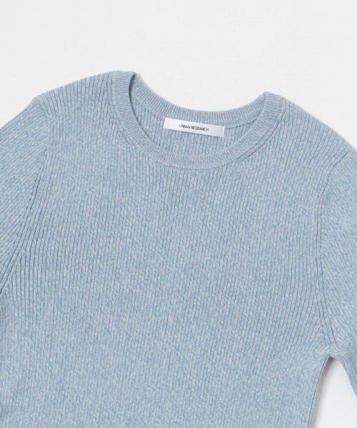 セール】 『UR TECH』メランジコットンクルーネックニット