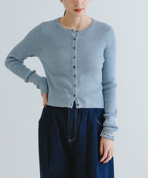 ＊＊URBAN RESEARCH / アーバンリサーチ カーディガン・ボレロ | 『UR TECH』メランジコットンカーディガン（BLUE）