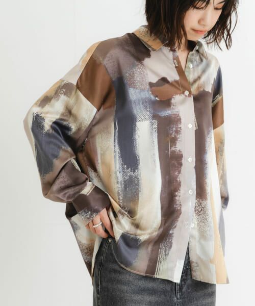 ＊＊URBAN RESEARCH / アーバンリサーチ シャツ・ブラウス | 『イージーケア』new basic　カラーブロックペイントシャツ（ORG×GRY）
