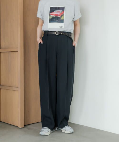 URBAN RESEARCHDOORS ブラックカジュアルパンツ フリーサイズ URBAN RESEARCH DOORS｜LIFE STYLE TAILOR リネンライク