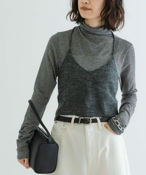＊＊URBAN RESEARCH / アーバンリサーチ キャミソール・チューブトップ | ヘアリーニットビスチェ（CHARCOAL）