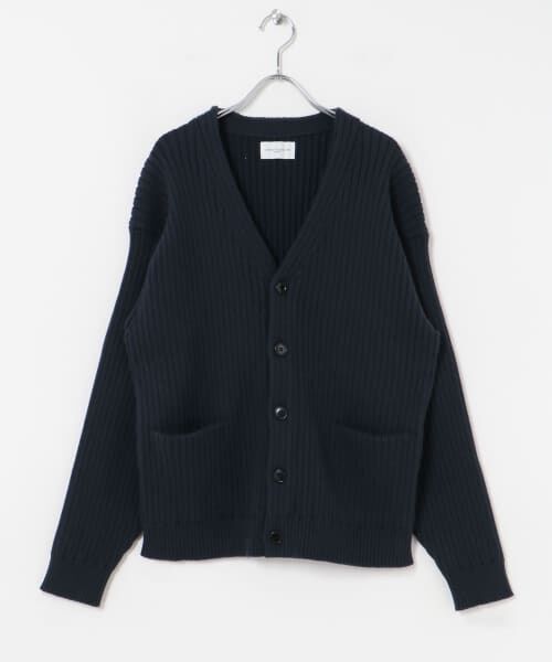 ＊＊URBAN RESEARCH / アーバンリサーチ カーディガン・ボレロ | new basic COTTON CASHMERE WIDE RIB CARDIGAN（NAVY）