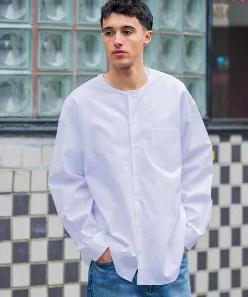 セール】 new basic THOMAS MASON NOCOLLAR SHIRTS （シャツ