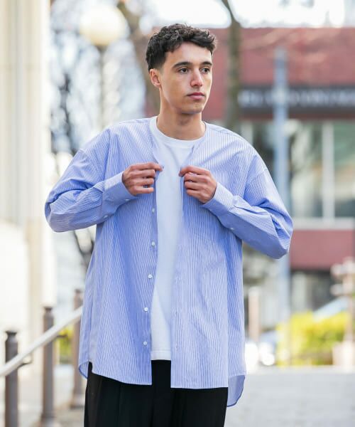 セール】 new basic THOMAS MASON NOCOLLAR SHIRTS （シャツ