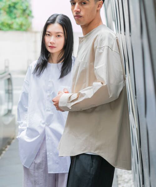 セール】 new basic THOMAS MASON NOCOLLAR SHIRTS （シャツ