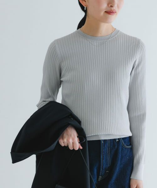 ＊＊URBAN RESEARCH / アーバンリサーチ ニット・セーター | 『WEB限定』クルーネックコンパクトリブニット（GREGE）