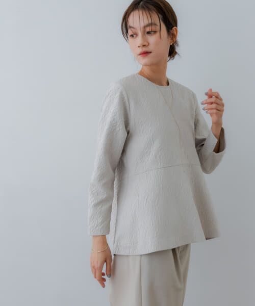 ＊＊URBAN RESEARCH / アーバンリサーチ シャツ・ブラウス | ジャガードペプラムブラウス（L.BEIGE）