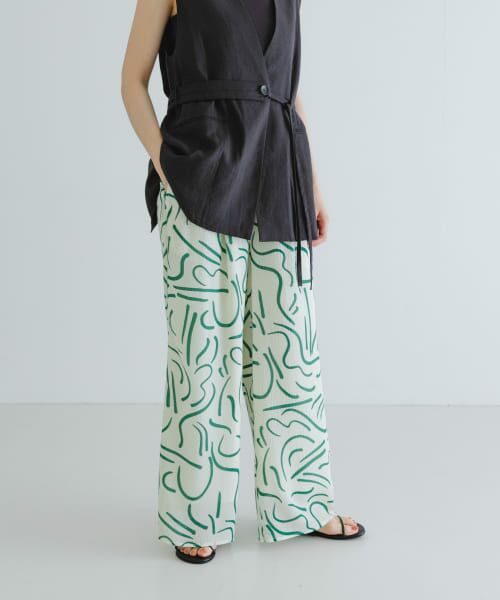 ＊＊URBAN RESEARCH / アーバンリサーチ その他パンツ | 『イージーケア』ドローイングアートプリントパンツ（GREEN）