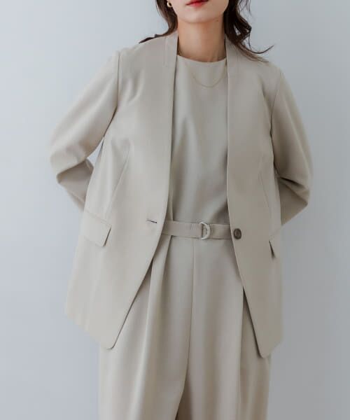 URBAN RESEARCH ノーカラージャケットサイズ36 ベージュ URBAN RESEARCH 「URBAN RESEARCH」 ノーカラージャケット FREE