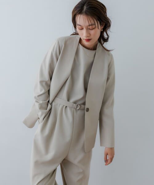 セール】 『2サイズ展開』ノーカラージャケット （ノーカラー