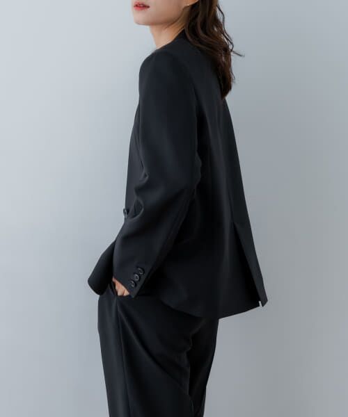 URBAN RESEARCH ノーカラージャケット+スラックス セットアップ　紺 URBAN RESEARCH ジャケット ノーカラージャケット 「2サイズ展開