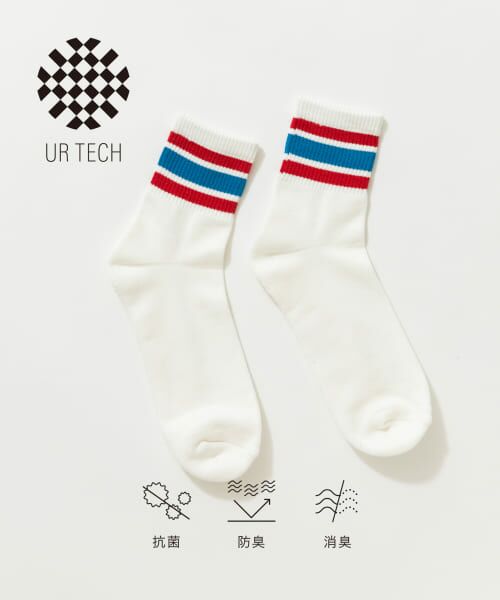 ＊＊URBAN RESEARCH / アーバンリサーチ ソックス | 『UR TECH』ラインショートソックス（RED×BLU）