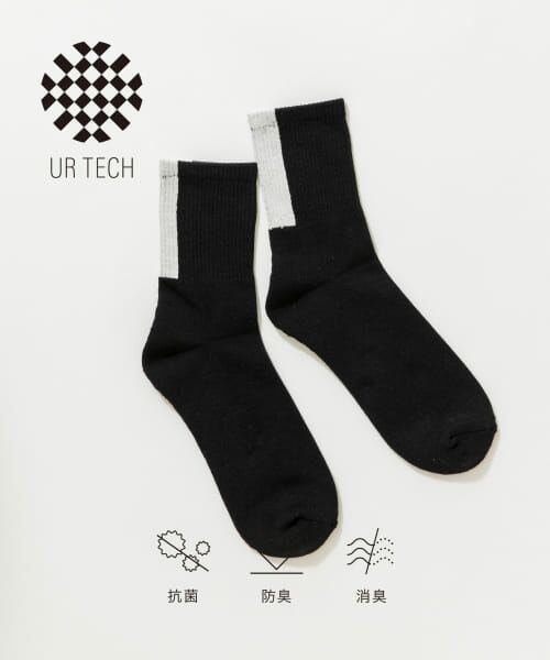 ＊＊URBAN RESEARCH / アーバンリサーチ ソックス | 『UR TECH』バックラインソックス（BLK×OFF）