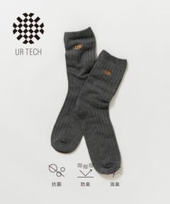 『UR TECH』ロングリブ刺繍ソックス