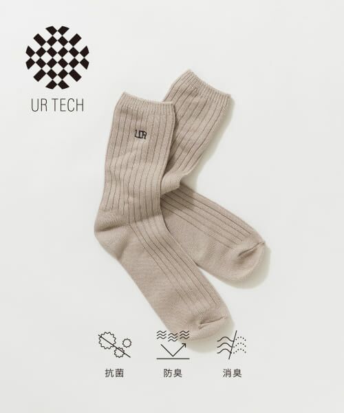 ＊＊URBAN RESEARCH / アーバンリサーチ ソックス | 『UR TECH』ロングリブ刺繍ソックス（GREIGE）