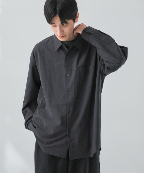 ＊＊URBAN RESEARCH / アーバンリサーチ シャツ・ブラウス | 『セットアップ対応』『マシンウォッシャブル』ST WASHABLE WOOL SHIRTS（BLACK TOP）