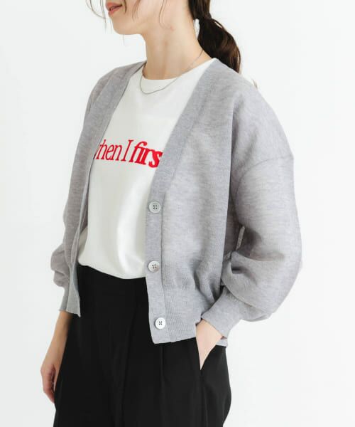 ＊＊URBAN RESEARCH / アーバンリサーチ カーディガン・ボレロ | new basic　リネン混スポンディッシュニットカーディガン（GRAY）