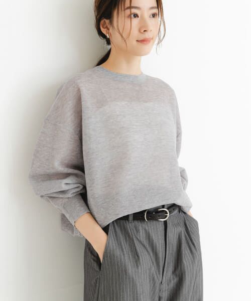 ＊＊URBAN RESEARCH / アーバンリサーチ ニット・セーター | new basic　リネン混スポンディッシュニットプルオーバー（GRAY）