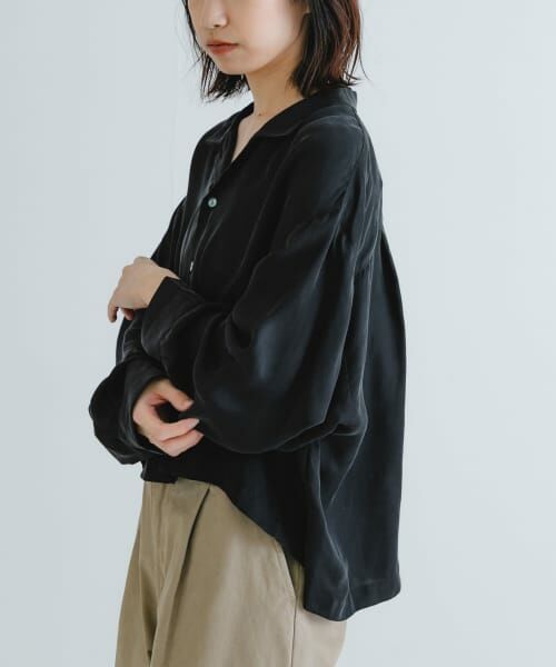 ＊＊URBAN RESEARCH / アーバンリサーチ シャツ・ブラウス | new basic　キュプラショートシャツ（BLACK）