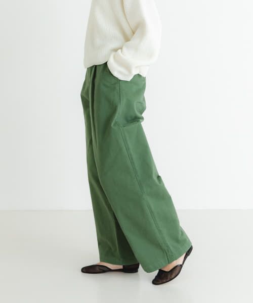 パンツ greens セール】 『3サイズ展開』new basic タックワイドチノパンツ