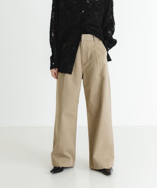 セール】 『3サイズ展開』new basic タックワイドチノパンツ