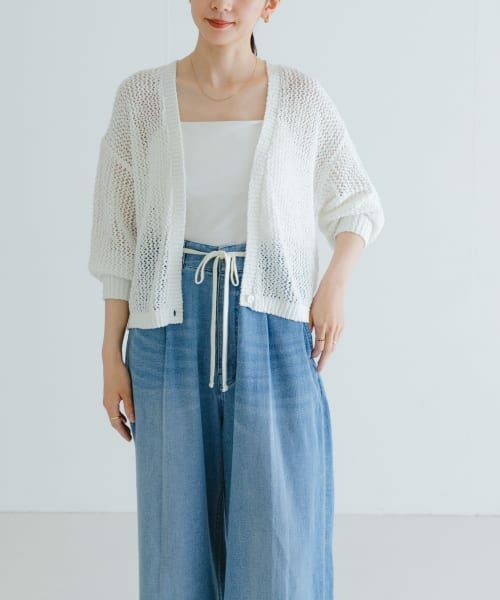 ＊＊URBAN RESEARCH / アーバンリサーチ カーディガン・ボレロ | 透かし柄2WAYニットカーディガン（OFF）