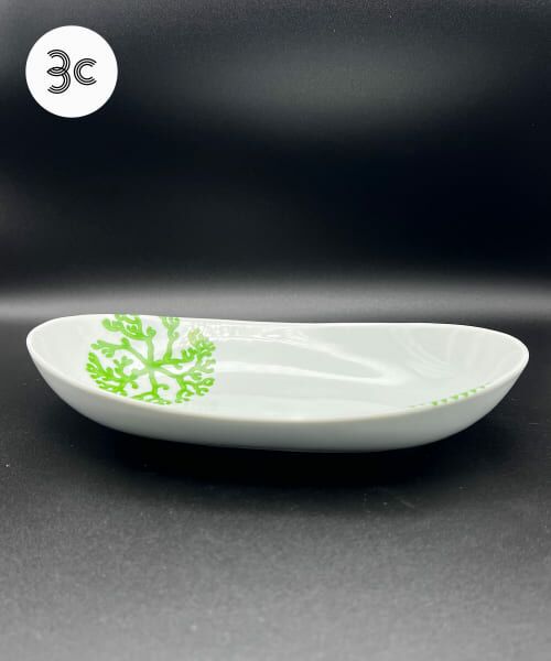 よしのちはる 色絵リム楕円皿 23cm 大皿 個展購入 新品未使用 よしのちはる 色絵リム楕円皿 23cm 大皿 個展購入 新品未使用