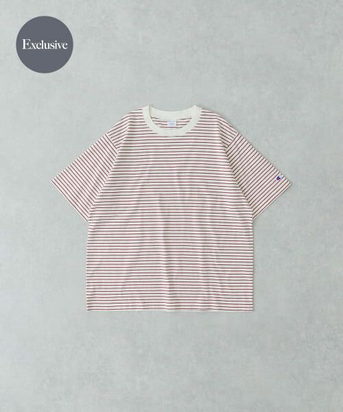 ＊＊URBAN RESEARCH / アーバンリサーチ Tシャツ | 『別注』Champion×UR　USA Fit BORDER T-shirts（NATURAL）