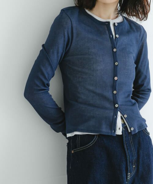 ＊＊URBAN RESEARCH / アーバンリサーチ カーディガン・ボレロ | 『MADE IN JAPAN』シアーテレコショートカーディガン（NAVY）
