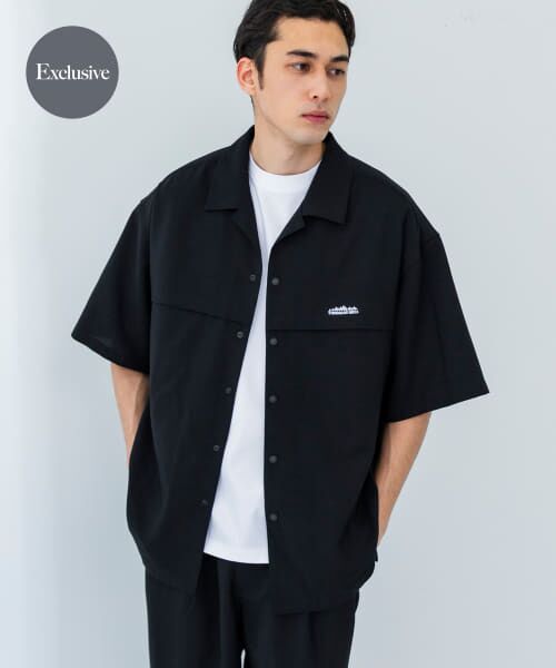 ＊＊URBAN RESEARCH / アーバンリサーチ シャツ・ブラウス | 『別注』THOUSAND MILE×UR　THICK AND THIN SHIRTS（BLACK）