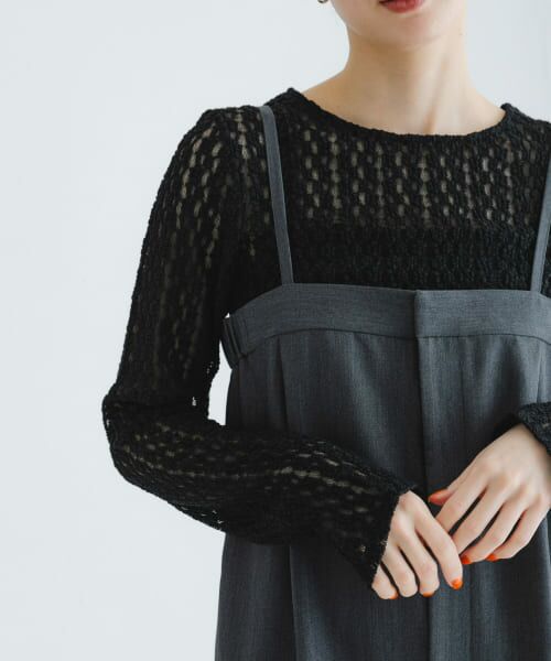 ＊＊URBAN RESEARCH / アーバンリサーチ Tシャツ | ストレッチレースプルオーバー（BLACK）