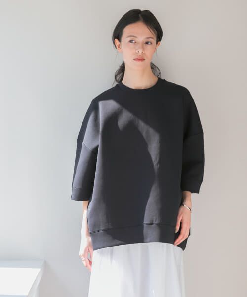 ＊＊URBAN RESEARCH / アーバンリサーチ Tシャツ | new basic　ダンボールコクーントップス（BLACK）