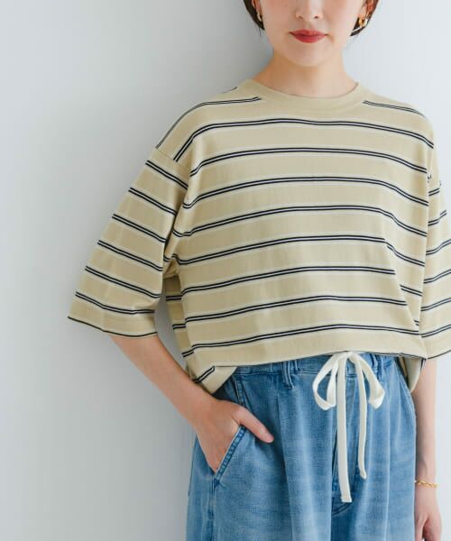 ＊＊URBAN RESEARCH / アーバンリサーチ Tシャツ | new basic　マルチボーダーニットTシャツ（BEIGE）