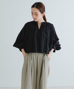 コットンボイルタックショートシャツ