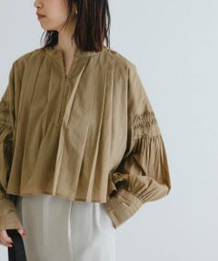 コットンボイルタックショートシャツ