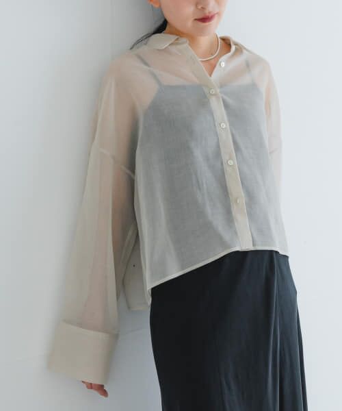 ＊＊URBAN RESEARCH / アーバンリサーチ シャツ・ブラウス | シアーワイドスリーブシャツ（GREGE）