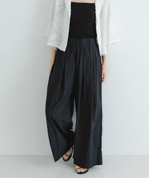 ＊＊URBAN RESEARCH / アーバンリサーチ その他パンツ | 『撥水/UVカット/接触冷感/イージーケア』『UR TECH』ギャザーワイドパンツ（BLACK）