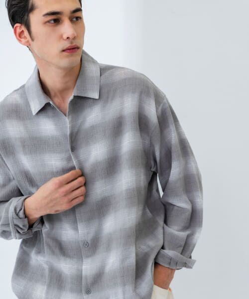 ＊＊URBAN RESEARCH / アーバンリサーチ シャツ・ブラウス | オンブレーチェックシャツ（GREIGE）