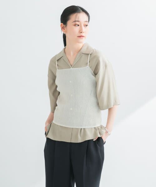 ＊＊URBAN RESEARCH / アーバンリサーチ キャミソール・チューブトップ | ラミー混リブシアーキャミソール（ECRU）