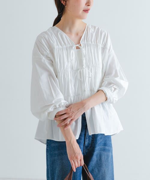 ＊＊URBAN RESEARCH / アーバンリサーチ シャツ・ブラウス | ギャザーリボンブラウス（OFF）