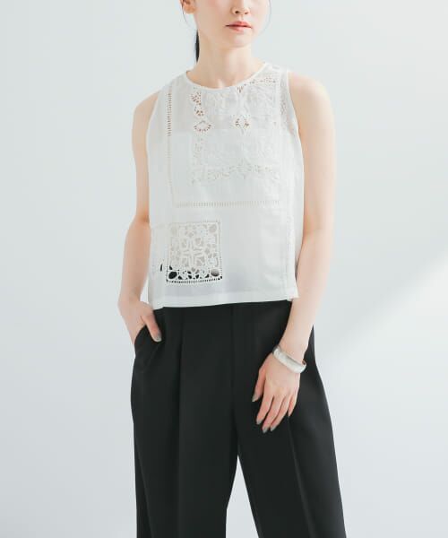 ＊＊URBAN RESEARCH / アーバンリサーチ ベスト | パッチワークレーストップス（OFF）