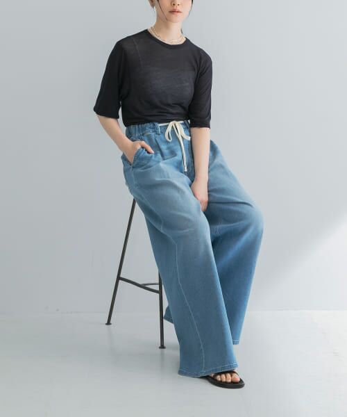 かぐれ　フェードデニムイージーパンツ　アーバンリサーチ フェードデニムイージーパンツ(FREE L/INDIGO): ボトム｜URBAN
