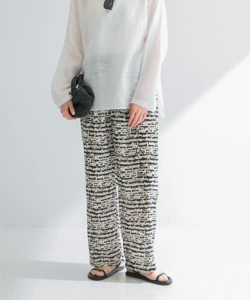 ＊＊URBAN RESEARCH / アーバンリサーチ その他パンツ | 『イージーケア』SPRINTEXプリントイージーパンツ（BLACK-1）