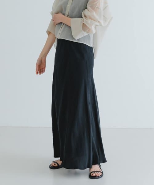 ＊＊URBAN RESEARCH / アーバンリサーチ スカート | 『MADE IN JAPAN』キュプラフィブリルロングスカート（BLACK）