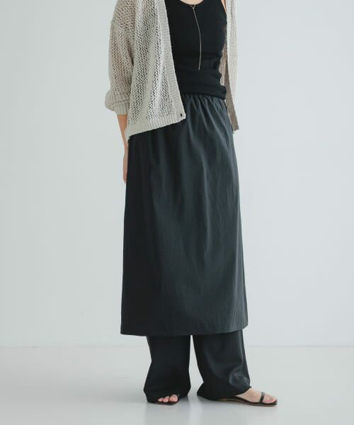 ＊＊URBAN RESEARCH / アーバンリサーチ スカート | シアーミディレイヤードスカート（BLACK）