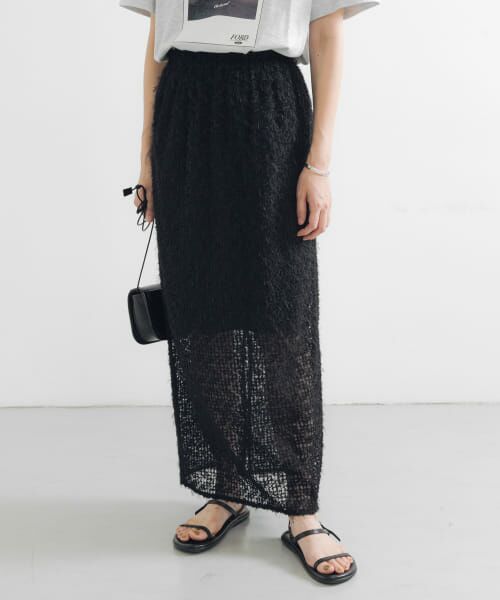 ＊＊URBAN RESEARCH / アーバンリサーチ スカート | シアージャガードストレートスカート（BLACK）