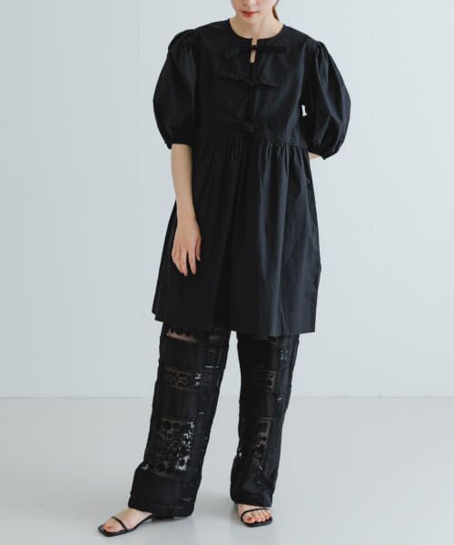 ＊＊URBAN RESEARCH / アーバンリサーチ ワンピース | GANNI　Cotton Poplin Mini Dress（Black）