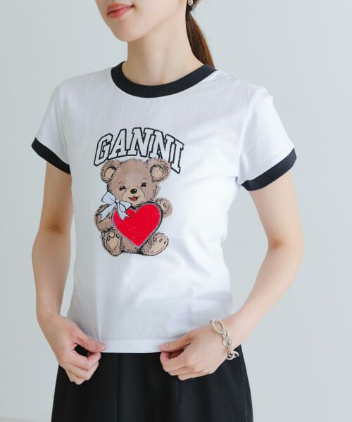 GANNI Basic Jersey Bear Small T-shirts （Tシャツ
