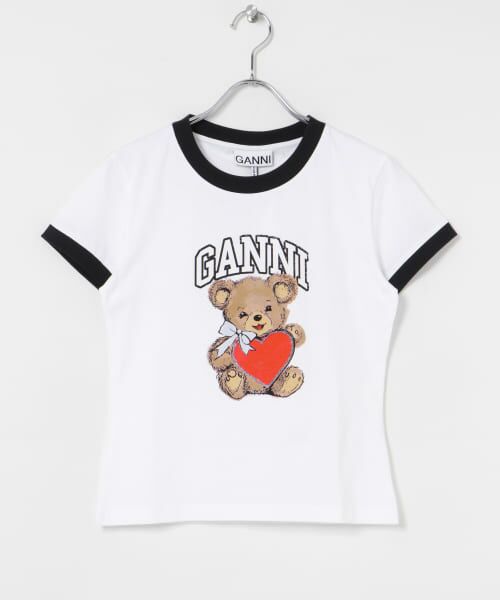 GANNI BEAR Tシャツ 半袖 GANNI Basic Jersey Bear Small T-shirts （Tシャツ
